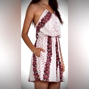Free People Simona Halter Rose Floral Mini Dress